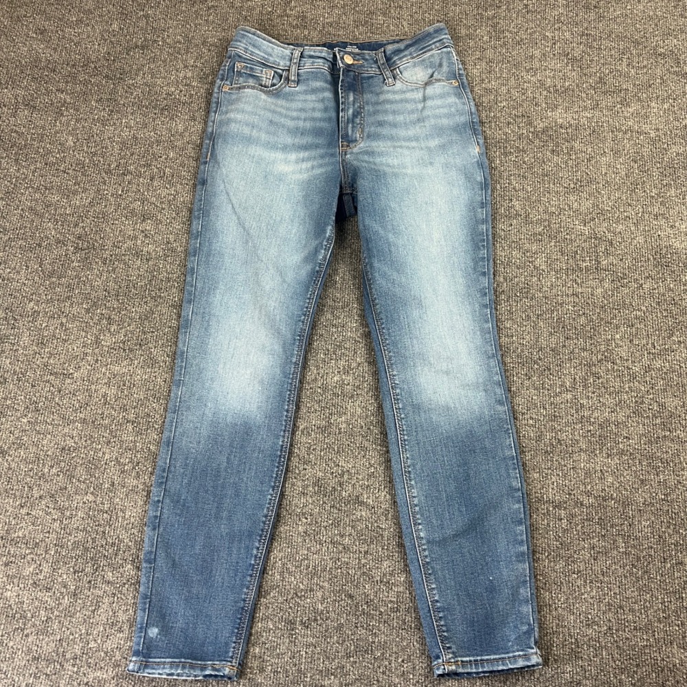 Old Navy Rockstar Super Skinny Jeans Women 6 Short Blue High Rise Stretch Casual
